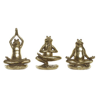 Decorative Figure DKD Home Decor Yoga Golden Resin Frog Shabby Chic (10 x 8 x 15,2 cm) (3 Units)