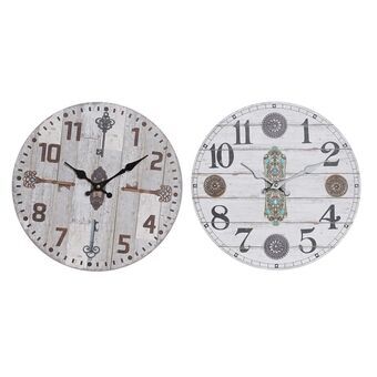 Wall Clock DKD Home Decor Grey Beige MDF (34 x 4 x 34 cm)