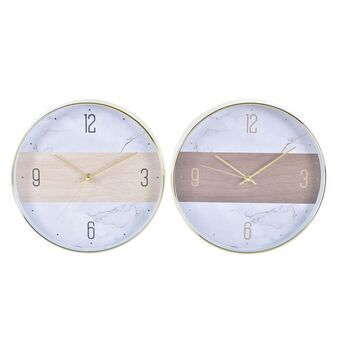 Wall Clock DKD Home Decor Natural White PVC (30 x 4 x 30 cm)