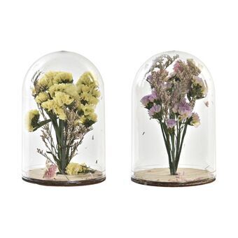 Decorative Figure DKD Home Decor Crystal Pink Yellow (8 x 8 x 13 cm) (2 Units)