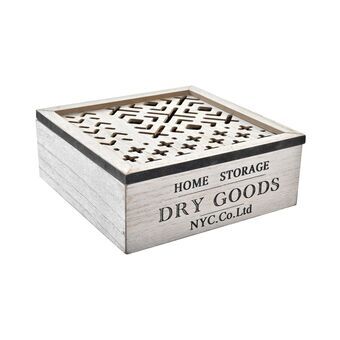 Decorative box DKD Home Decor Black Wood (16 x 16 x 6 cm)