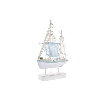 Decorative Figure DKD Home Decor Blue Wood White (20 x 5 x 32 cm)