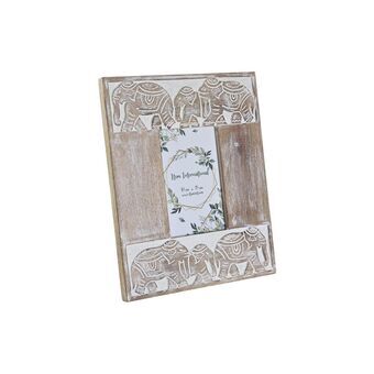 Photo frame DKD Home Decor Crystal Elephant Brown White Mango wood Indian Man (23 x 1,5 x 28 cm) (10 x 15 cm)