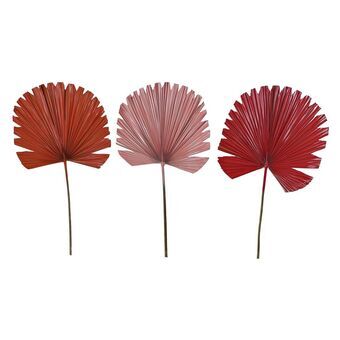 Decorative Plant DKD Home Decor Sheet Palm tree Red Pink Orange (50 x 2 x 92 cm) (3 Units)