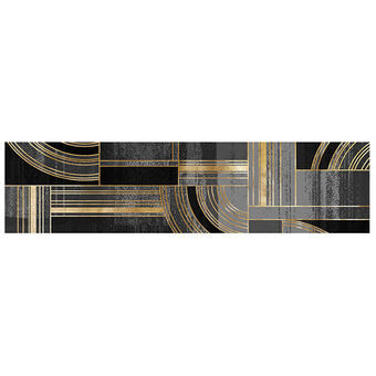 Carpet DKD Home Decor Black Golden Modern Geometric (60 x 240 x 0,4 cm)