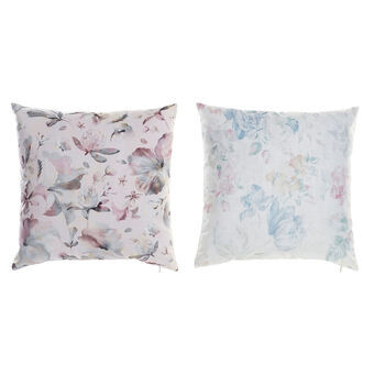 Cushion DKD Home Decor Polyester Aluminium Multicolour Shabby Chic (45 x 10 x 45 cm) (2 Units)