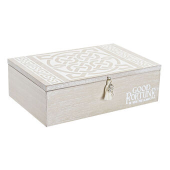 Jewelry box DKD Home Decor Natural MDF White (23 x 15 x 7 cm)