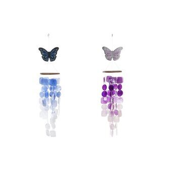 Hanging decoration DKD Home Decor Butterfly Shells (14,5 x 14,5 x 65 cm) (2 Units)