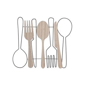 Wall Decoration DKD Home Decor Metal MDF Pieces of Cutlery (42 x 0,8 x 38 cm)