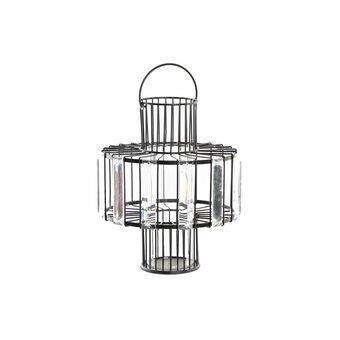 Lantern DKD Home Decor Crystal Black Metal Transparent (20 x 20 x 26 cm)