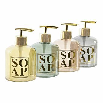 Soap Dispenser DKD Home Decor Crystal ABS 350 ml (8 x 8 x 14 cm) (4 Units)