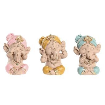 Decorative Figure DKD Home Decor Blue Pink Yellow Resin (7,5 x 6,5 x 9 cm) (3 Units)