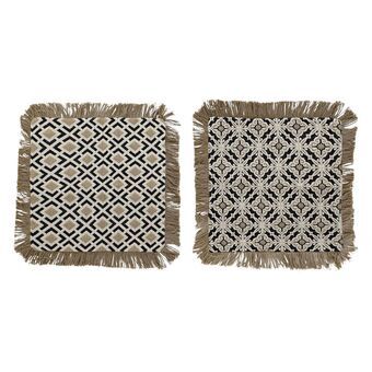 Cushion cover DKD Home Decor Beige Brown Geometric Scandinavian (60 x 3 x 60 cm) (2 Units)