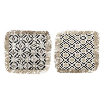 Cushion cover DKD Home Decor Black Beige Brown Geometric Scandinavian (2 Units) (45 x 3 x 45 cm)