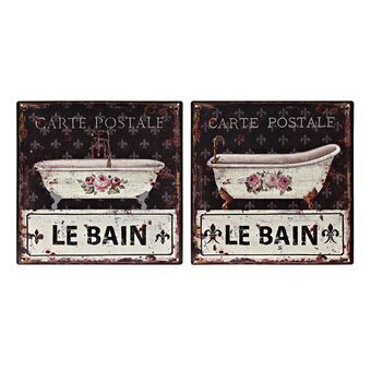 Wall Decoration DKD Home Decor Le Bain Metal Traditional (2 Units) (30 x 1 x 30 cm)