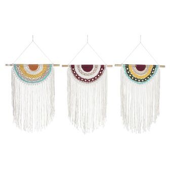 Hanging decoration DKD Home Decor Macrame Boho (50 x 1 x 95 cm) (3 Units)