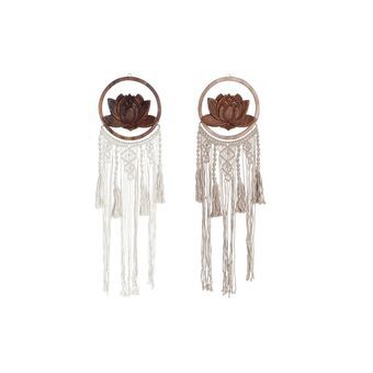 Hanging decoration DKD Home Decor Acacia Macrame Boho (25 x 1 x 95 cm) (2 Units)