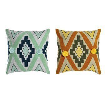 Cushion DKD Home Decor Multicolour Rhombus Boho (45 x 10 x 45 cm) (2 Units)