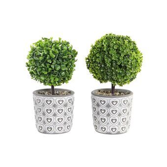 Decorative Plant DKD Home Decor Grey Green Resin PE (10,5 x 10,5 x 25 cm) (2 Units)