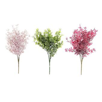 Decorative Plant DKD Home Decor Metal Fuchsia Green Light Pink PE (14 x 14 x 37 cm) (3 Units)