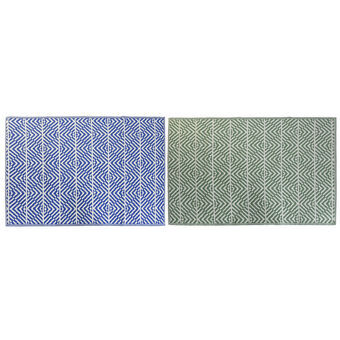 Carpet DKD Home Decor Blue White Green polypropylene (2 Units) (120 x 180 x 1 cm)