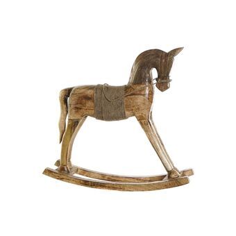 Decorative Figure DKD Home Decor Horse Light brown Colonial Mango wood (36 x 9 x 36 cm)