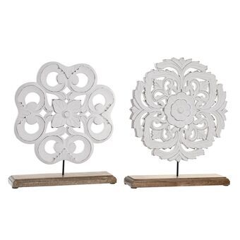 Decorative Figure DKD Home Decor White Mango wood MDF Wood (30 x 8 x 35 cm) (2 Units)