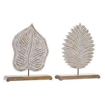 Decorative Figure DKD Home Decor Light brown MDF Wood Leaf of a plant (29 x 8 x 36 cm) (2 Units)