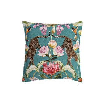 Cushion DKD Home Decor Polyester Cotton Green Multicolour (45 x 10 x 45 cm)