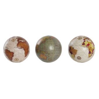 Decorative Figure DKD Home Decor Globe Multicolour PVC Vintage (10 x 10 x 10 cm) (3 Units)