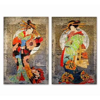 Painting DKD Home Decor Oriental (40 x 1,8 x 60 cm) (2 Units)