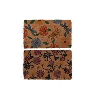 Doormat DKD Home Decor Brown Rubber Multicolour (75 x 45 x 2,3 cm) (2 Units)