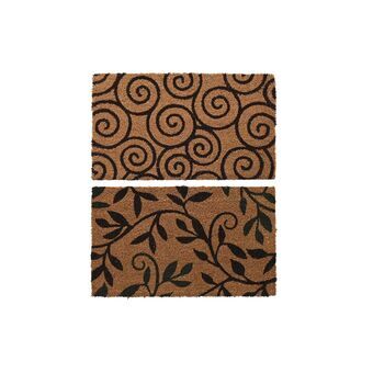 Doormat DKD Home Decor Black Brown Rubber Coconut (75 x 45 x 2,3 cm) (2 Units)