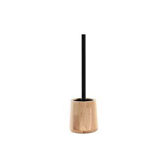 Toilet Brush DKD Home Decor Rubber wood Stainless steel (11 x 11 x 37,5 cm)