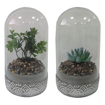 Decorative Plant DKD Home Decor Crystal Grey PE (2 Units) (12 x 12 x 18 cm)