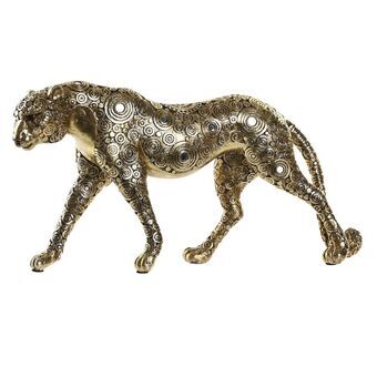 Decorative Figure DKD Home Decor Golden Leopard Resin Colonial (34 x 7 x 17 cm)