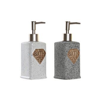 Soap Dispenser DKD Home Decor Stoneware 380 ml (8 x 6 x 18 cm) (2 Units)