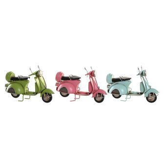 Decorative Figure DKD Home Decor Blue Pink Metal Motorbike Green Vintage (17 x 7 x 11 cm) (3 Units)