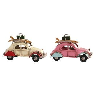 Decorative Figure DKD Home Decor Car Pink Metal White (11 x 5 x 6,5 cm) (2 Units)