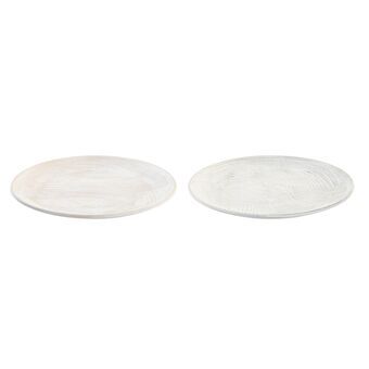 Centerpiece DKD Home Decor Waves Grey Beige White MDF Wood Urban (40 x 40 x 3 cm) (2 Units)