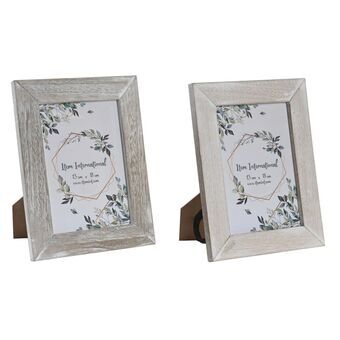 Photo frame DKD Home Decor Crystal Beige White Moutain MDF Wood (18 x 1,5 x 23 cm) (2 Units)