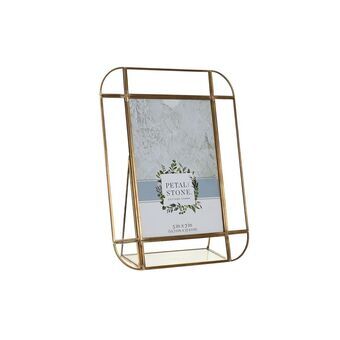 Photo frame DKD Home Decor Crystal Golden Metal Transparent Romantic (20 x 6 x 23 cm)