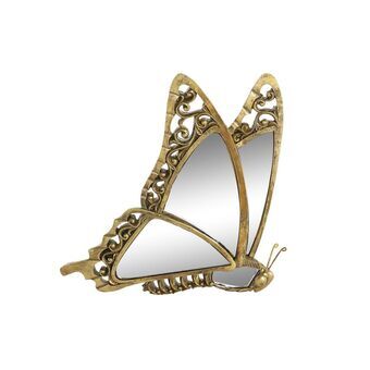 Wall Decoration DKD Home Decor Mirror Golden Resin Butterfly (22 x 4,5 x 34 cm)