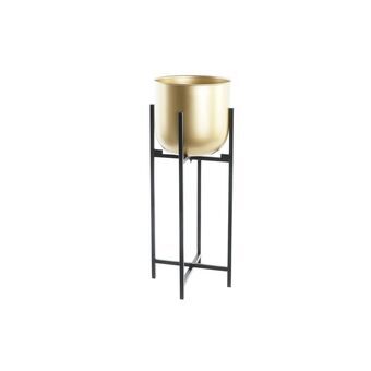 Planter DKD Home Decor Black Golden Metal Urban (20 x 20 x 52 cm)