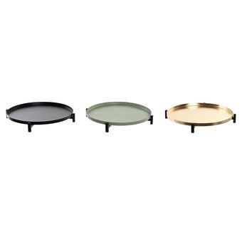 Planter DKD Home Decor Black Golden Metal Green Urban (30 x 30 x 4 cm) (3 Units)