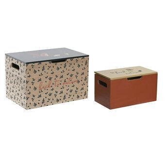 Set of decorative boxes DKD Home Decor Multicolour MDF Wood (2 Units) (28 x 18 x 18 cm)