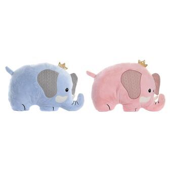 Cushion DKD Home Decor Elephant Polyester Sky blue Light Pink (45 x 10 x 30 cm) (2 Units)