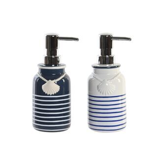 Soap Dispenser DKD Home Decor Stoneware (7 x 9 x 18 cm) (2 Units)