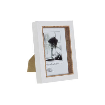 Photo frame DKD Home Decor Natural Wood Cork White Scandinavian (13 x 3 x 18 cm)