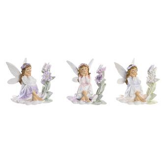 Decorative Figure DKD Home Decor Pink Lilac Resin Fairy (10,5 x 9 x 10,5 cm) (10,5 x 9 x 11,5 cm) (3 Units)